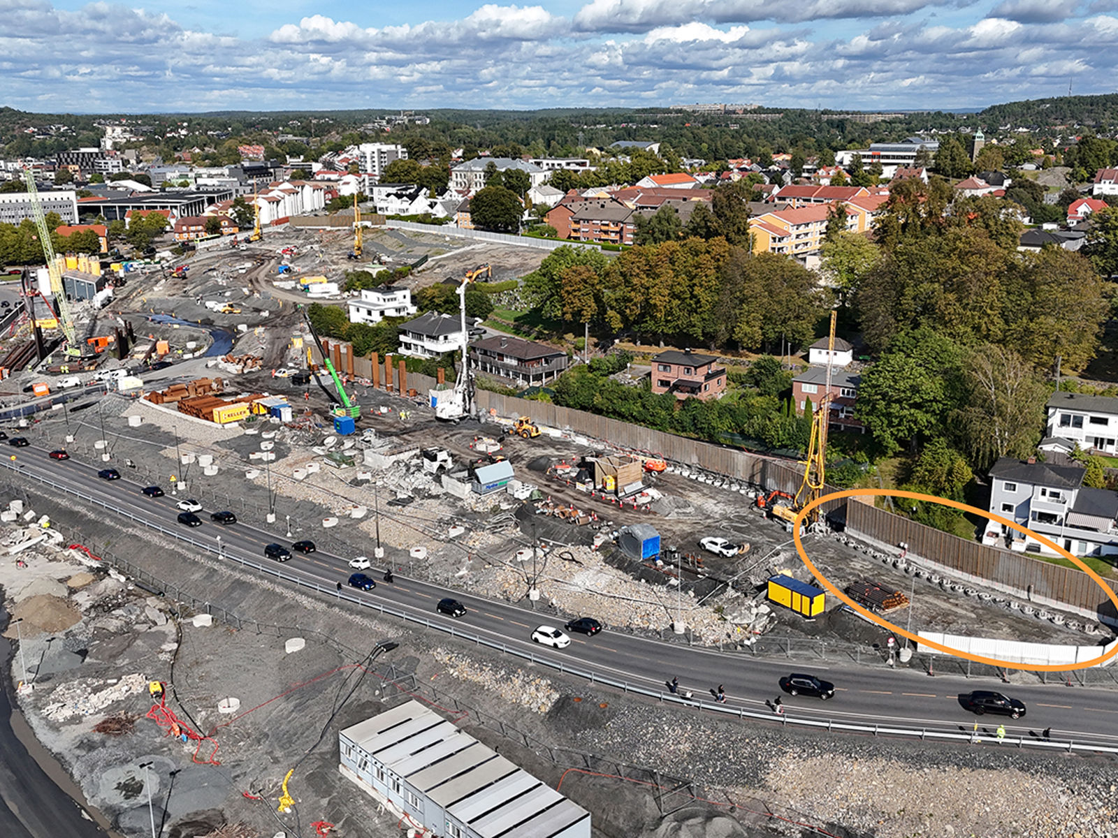 Dronefoto fra anleggsområdet.
