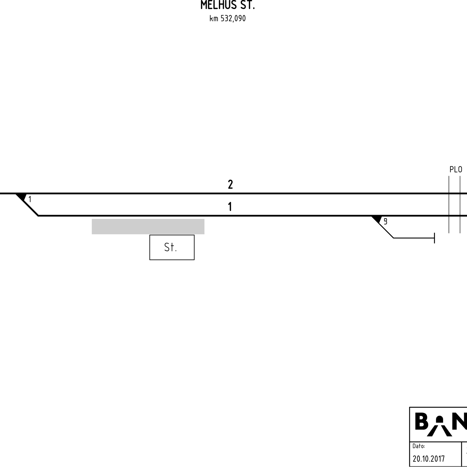 Track plan Melhus Stabling Facility
