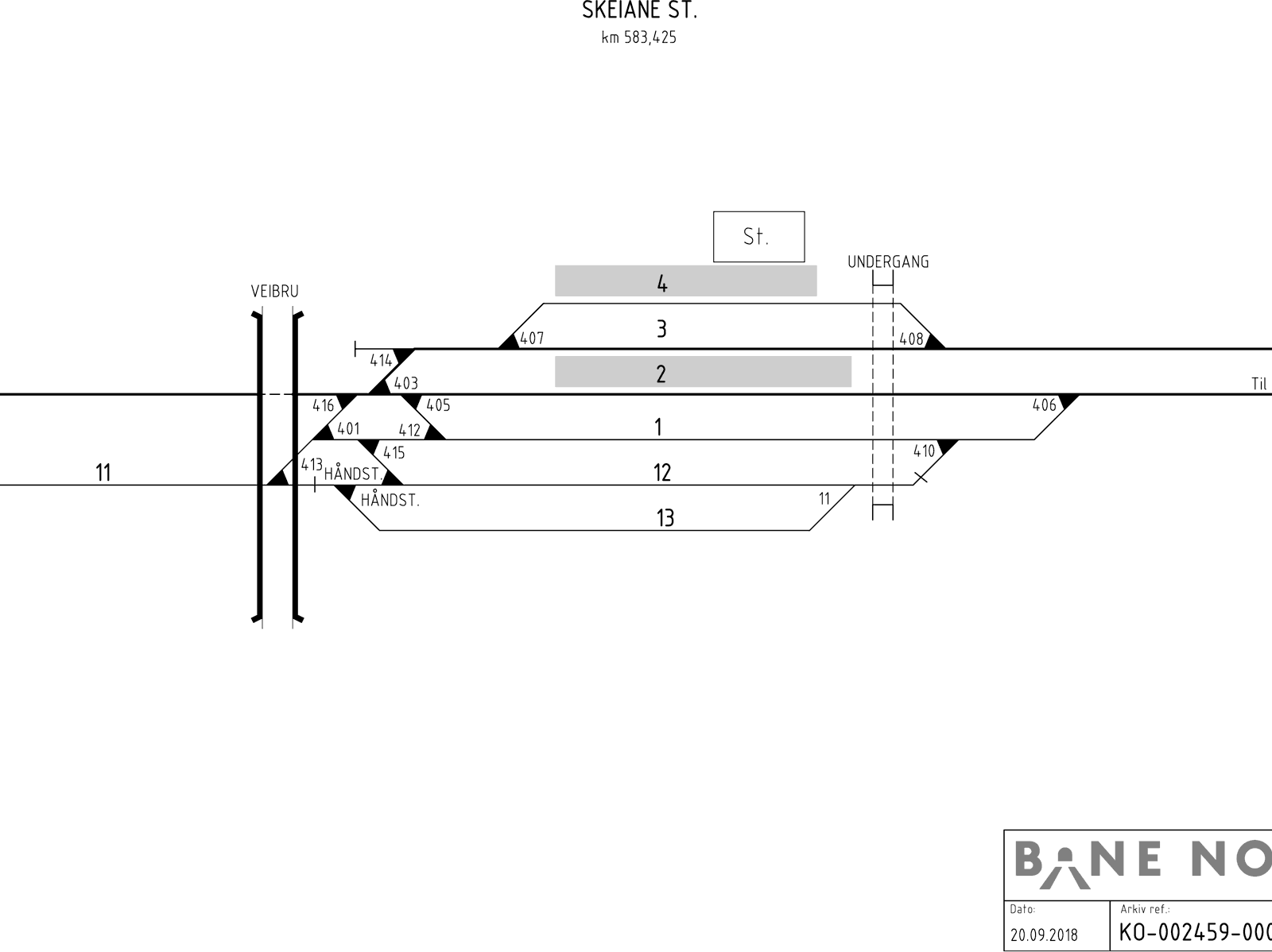 Track plan Skeiane Stabling Facility