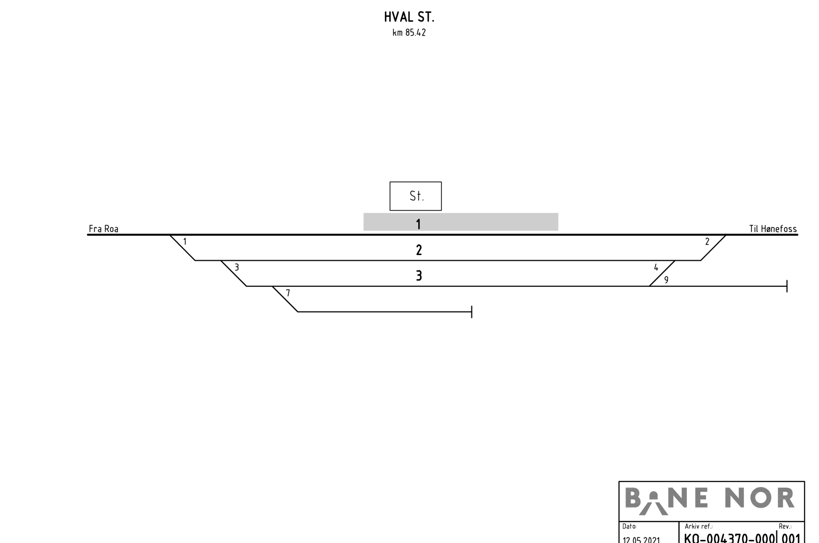 Track plan Hval station