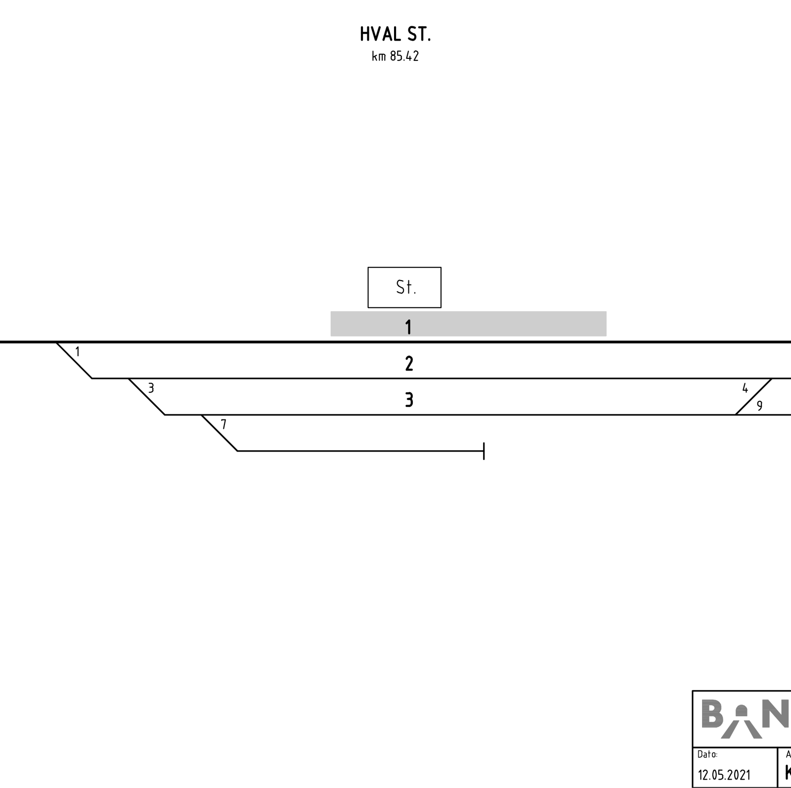 Track plan Hval station