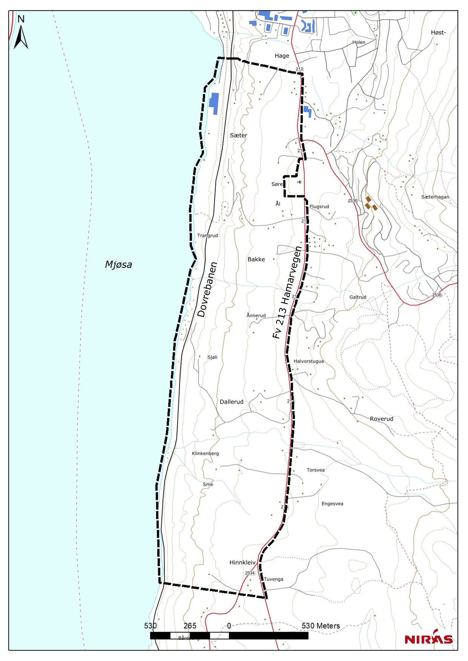 Varslingsområde ved oppstart av reguleringsarbeid for Dallerud kryssingsspor