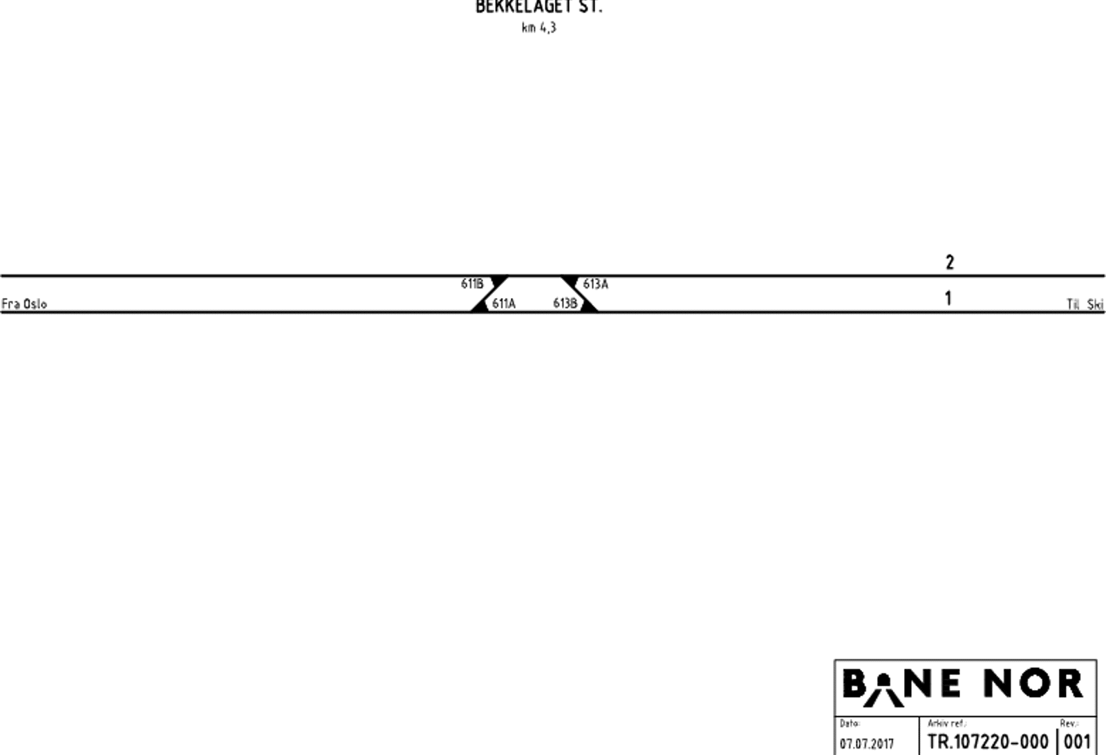 Track plan Bekkelaget station