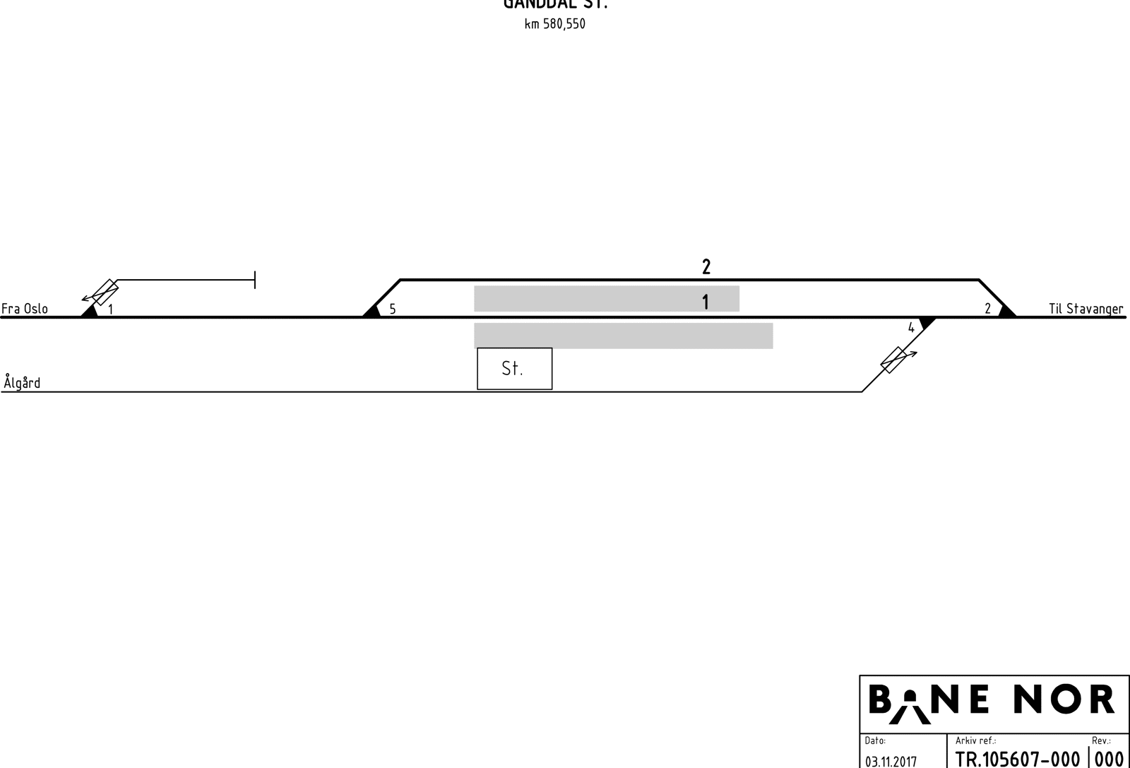 Sporplan Ganddal stasjon