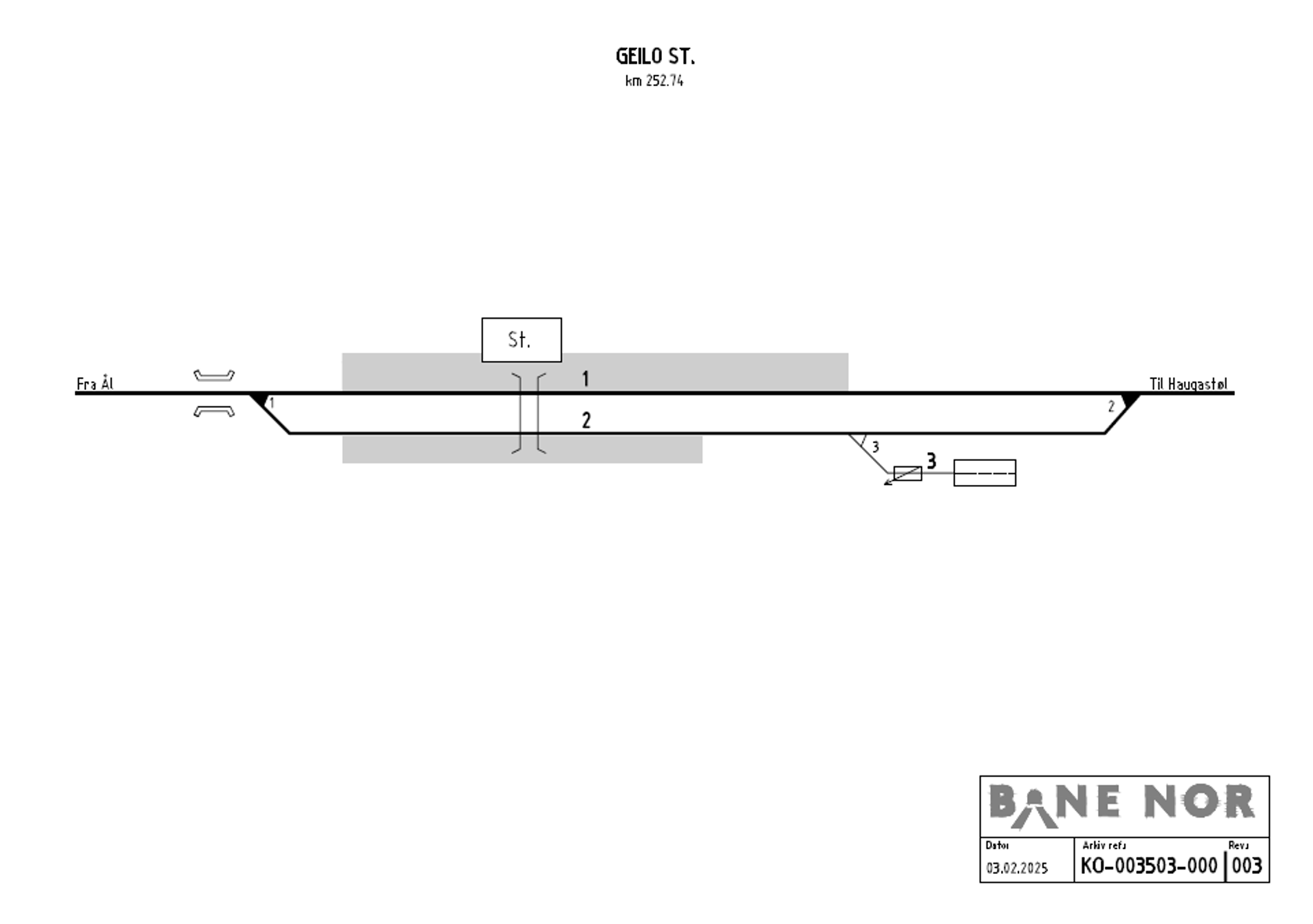Track plan Geilo station