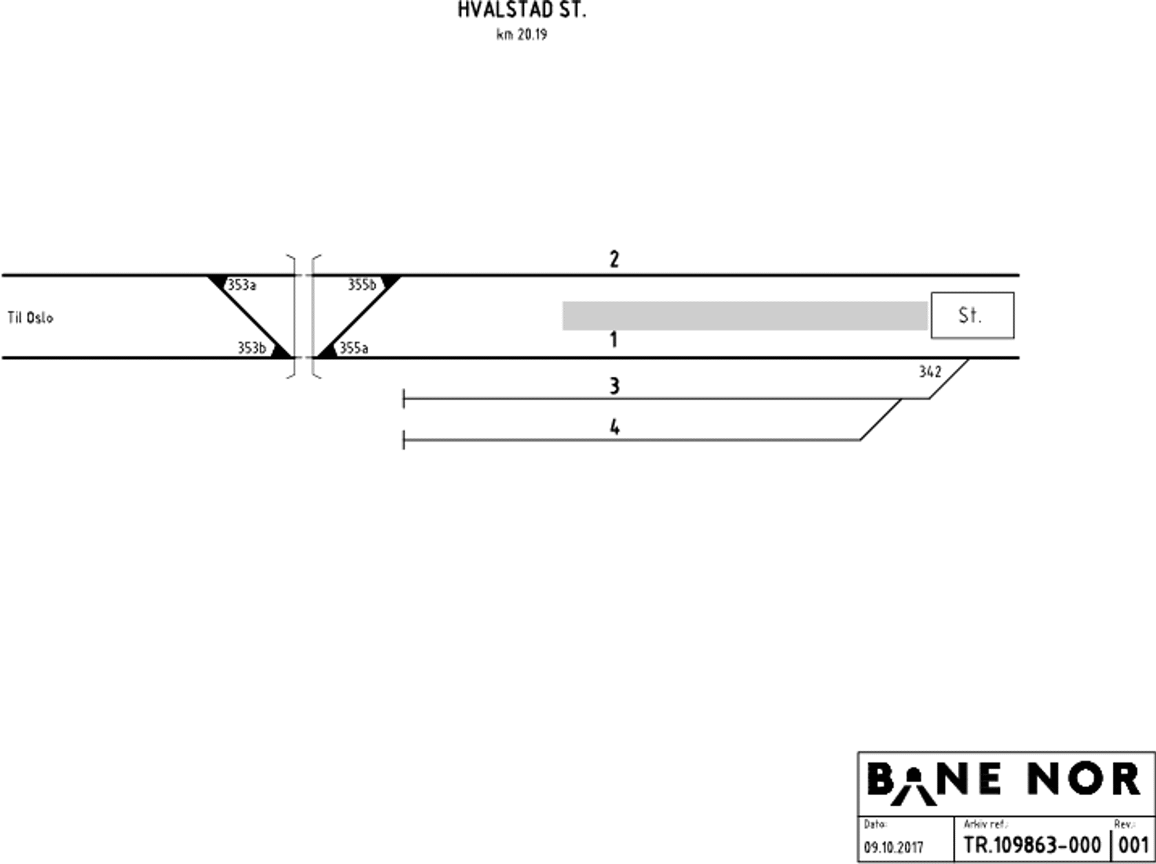 Track plan Hvalstad station