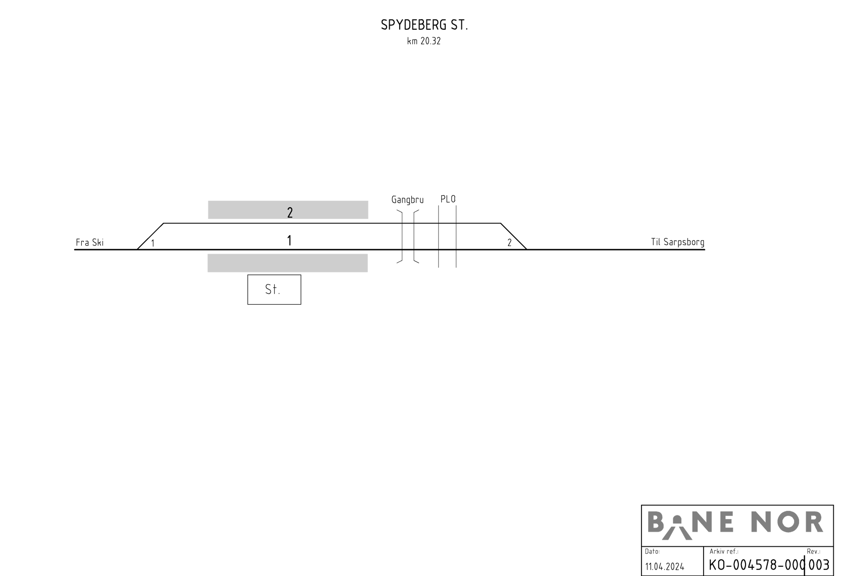 Track plan Spydeberg station