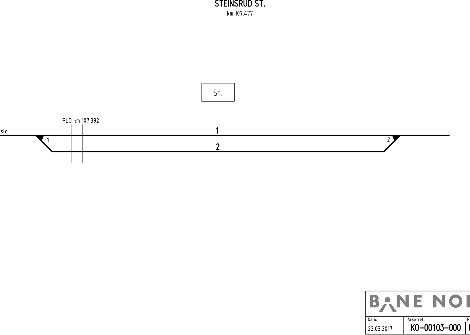 Track plan Steinsrud station