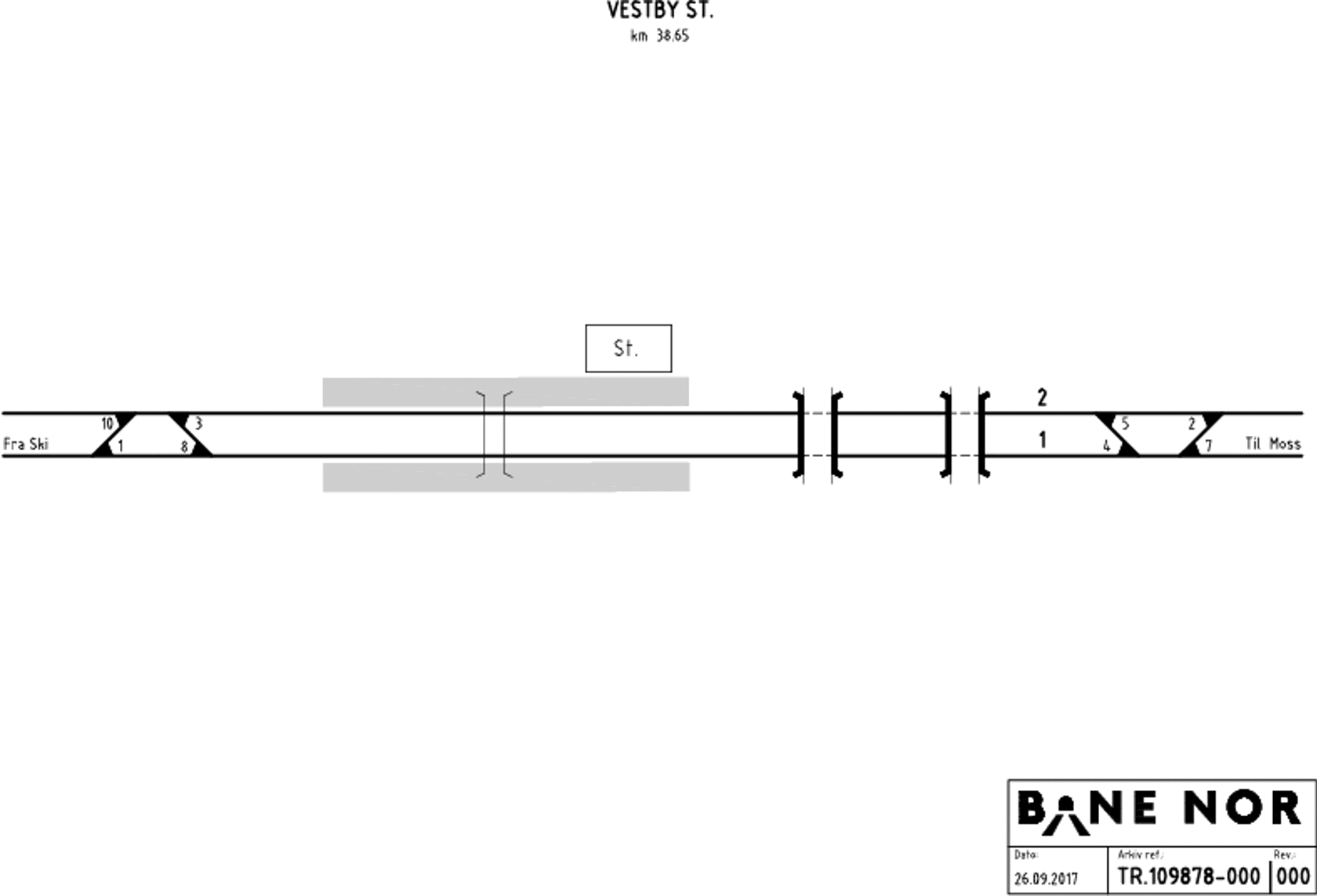 Track plan Vestby station