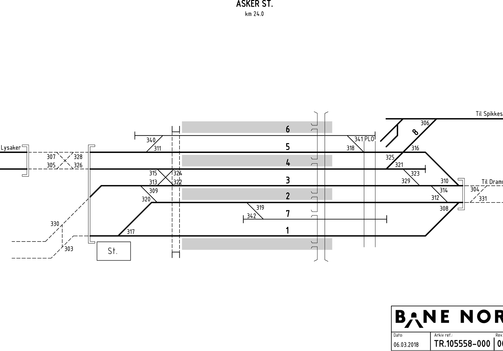 Track plan Asker stasjon