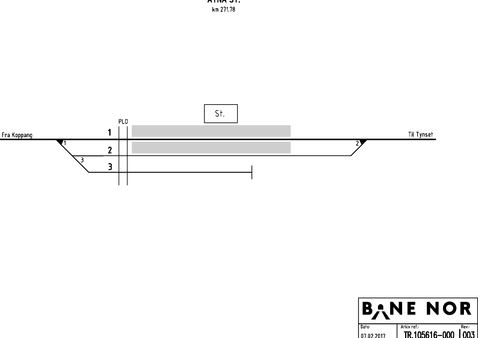 Track plan Atna stasjon