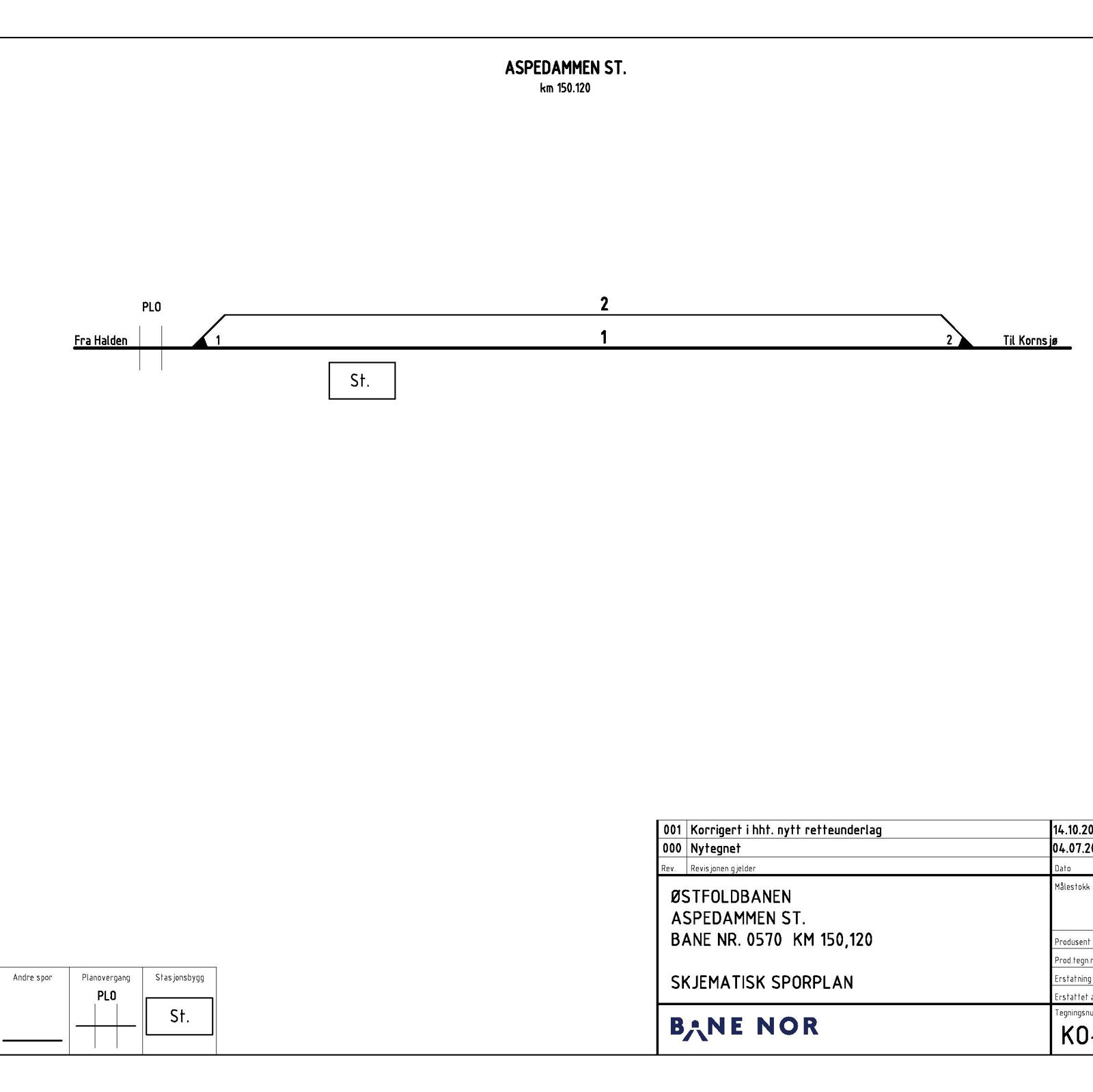 Track plan Aspedammen station