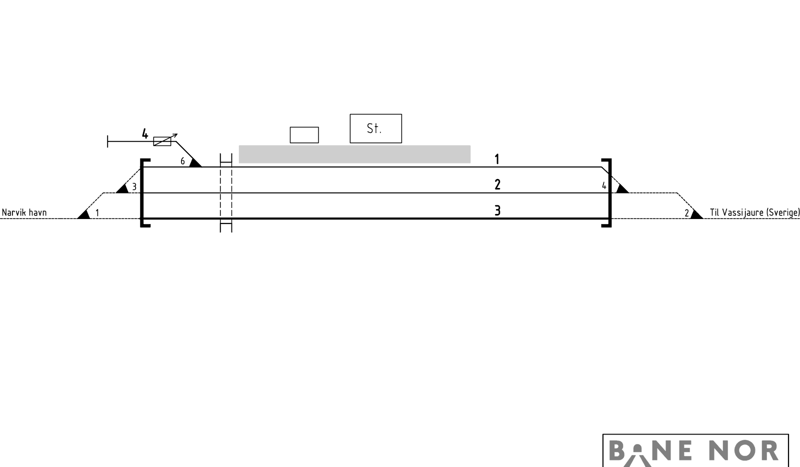 Track plan Bjørnfjell station
