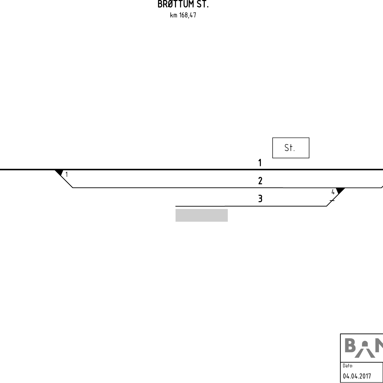 Track plan Brøttum station