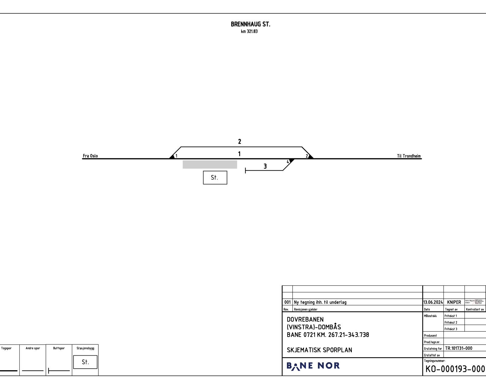 Sporplan for Brennhaug stasjon