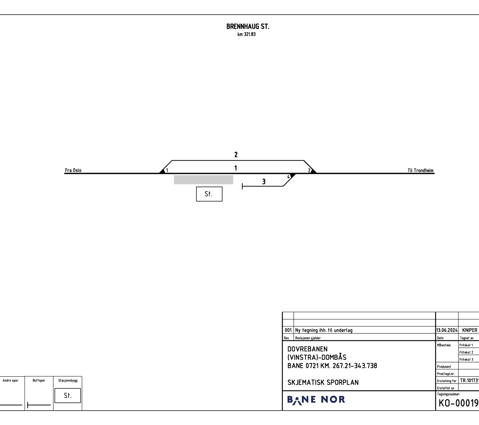 Sporplan for Brennhaug stasjon