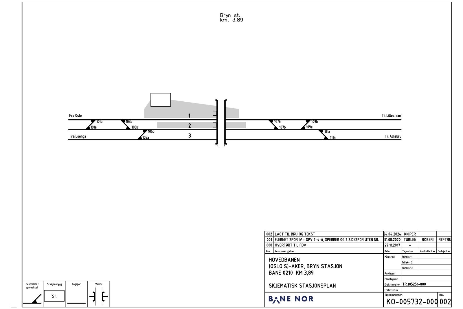 Track plan Bryn station
