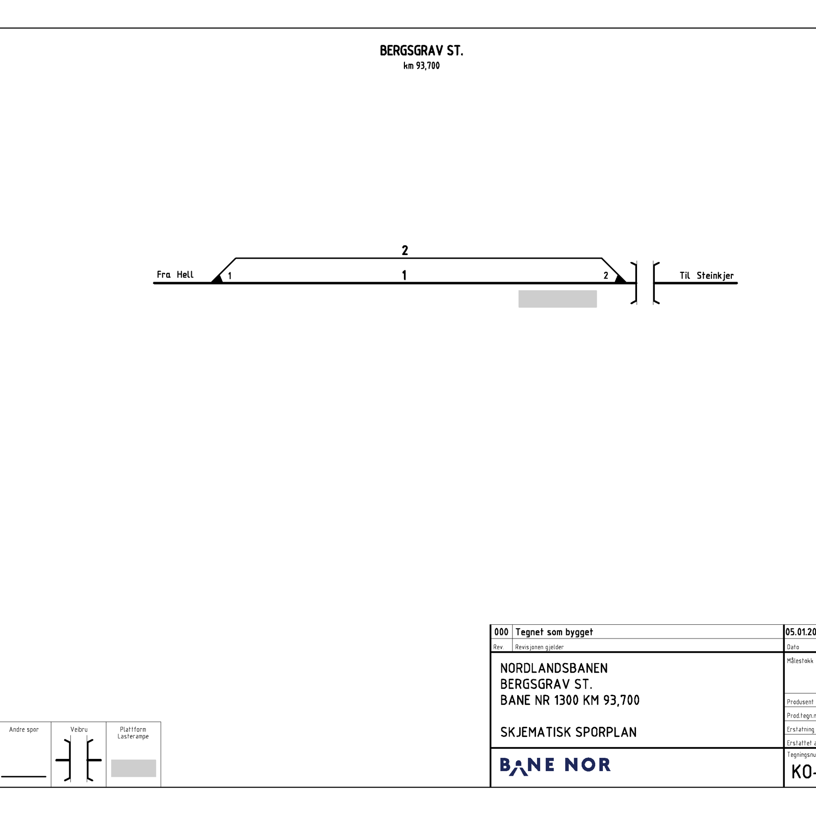 Track plan for Bergsgrav station. 