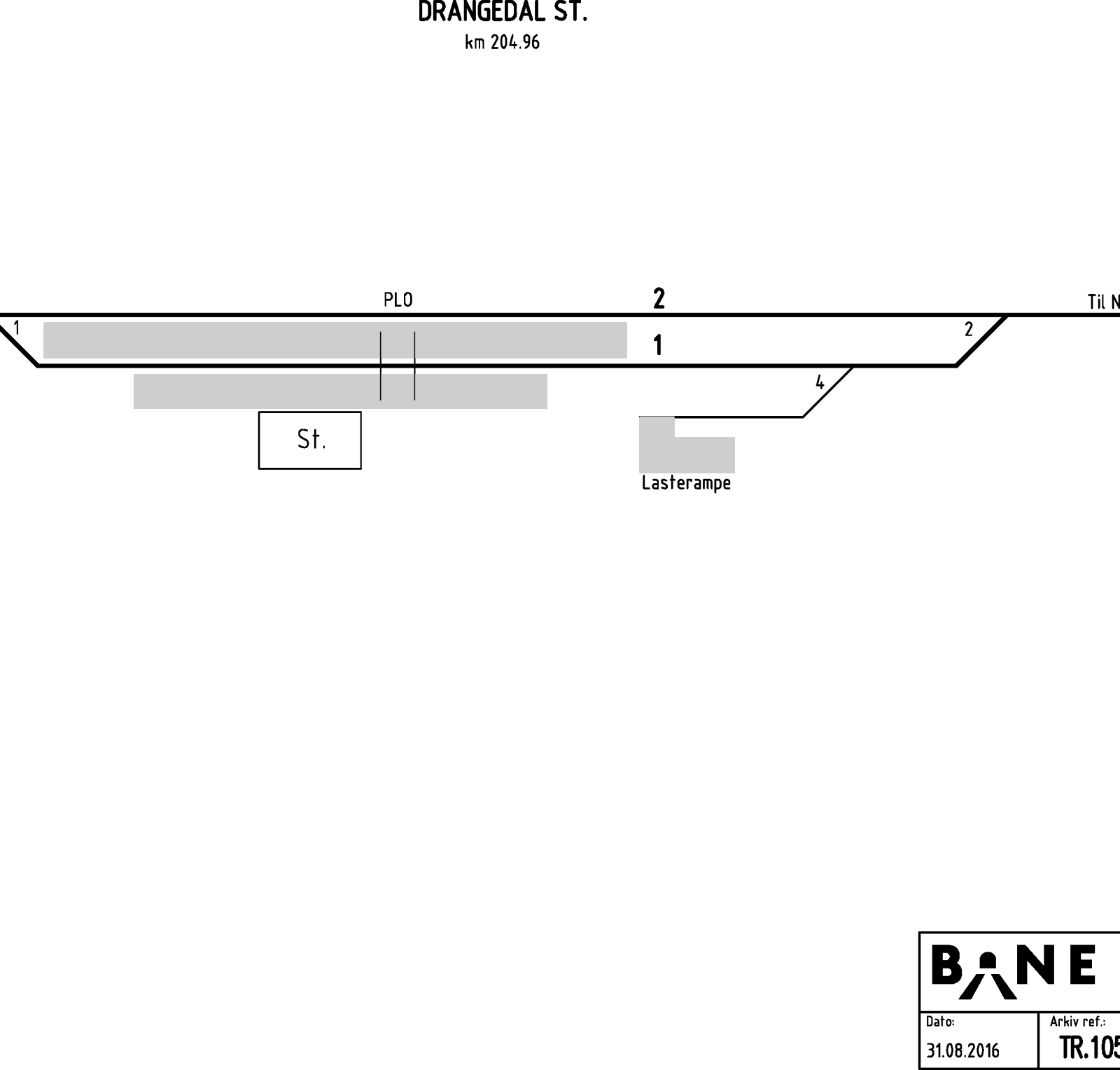Track plan Drangedal station