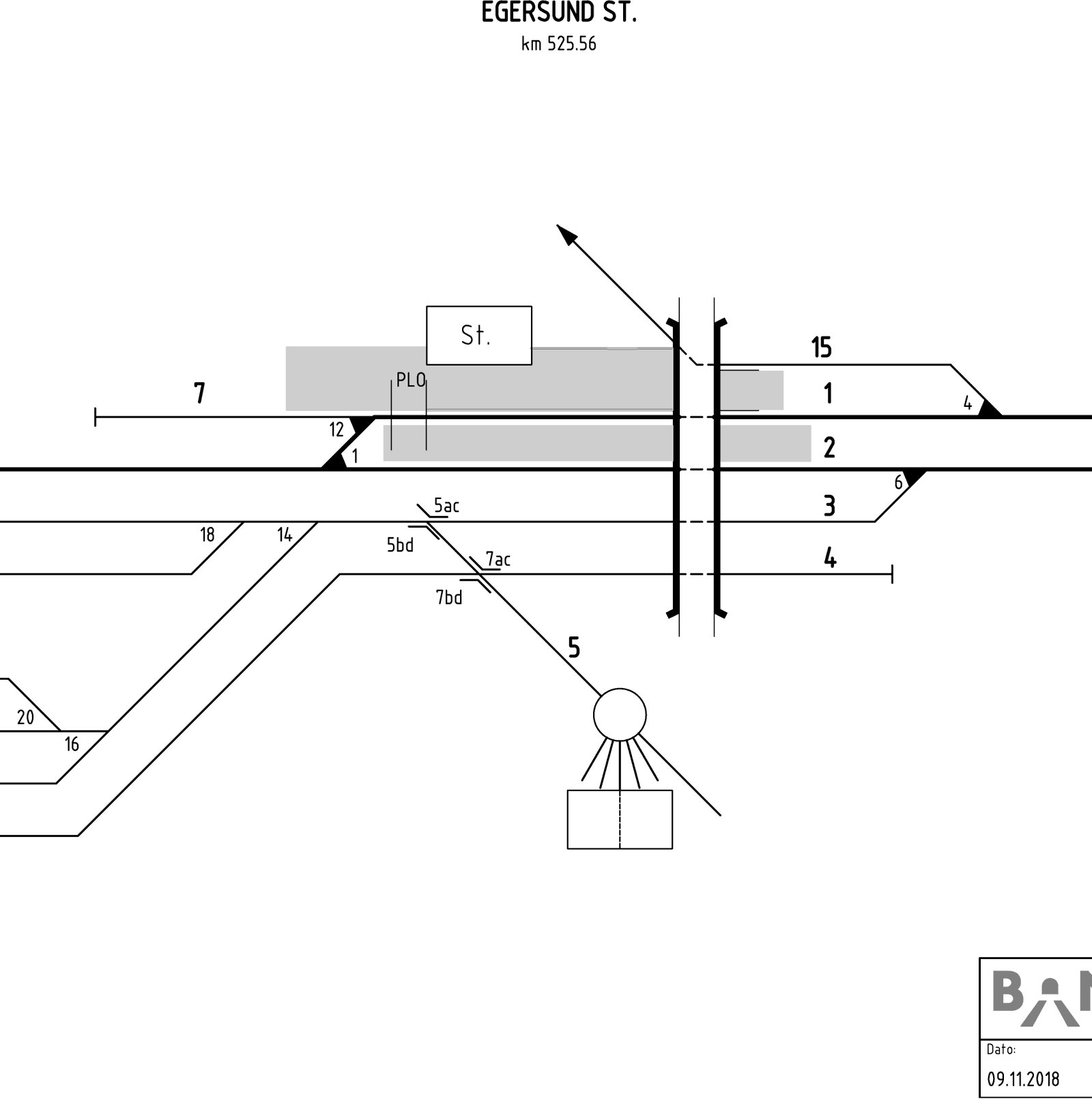 Track plan Egersund station