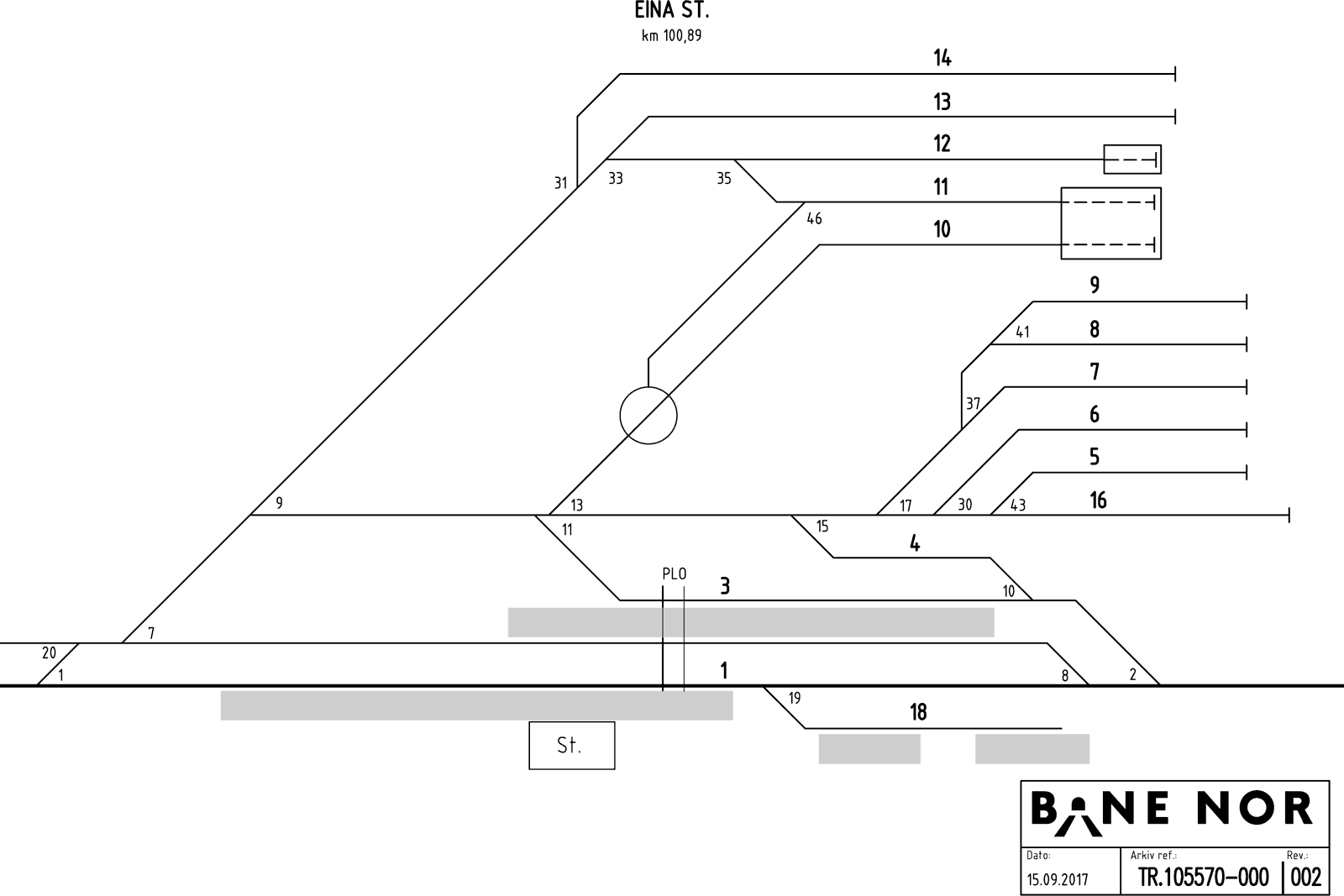 Track plan Eina station