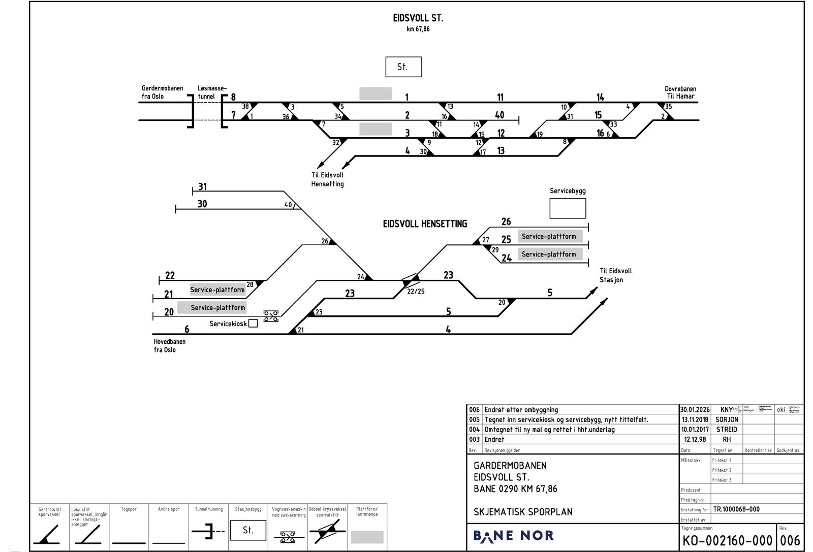 Track plan Eidsvoll station