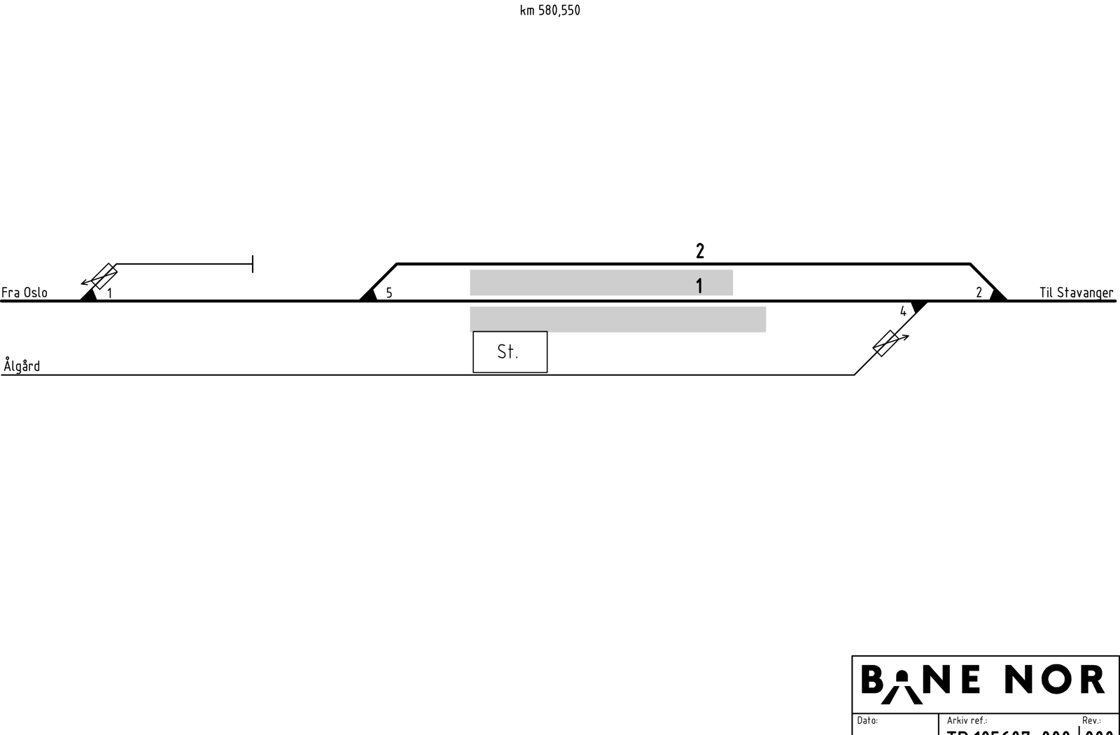 Track plan Ganddal station