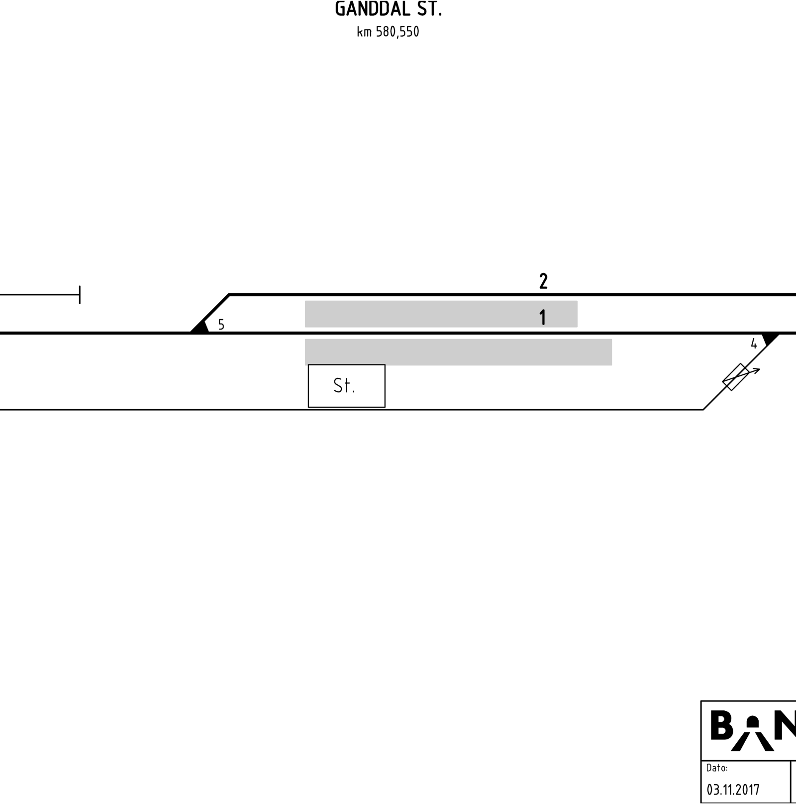 Track plan Ganddal station