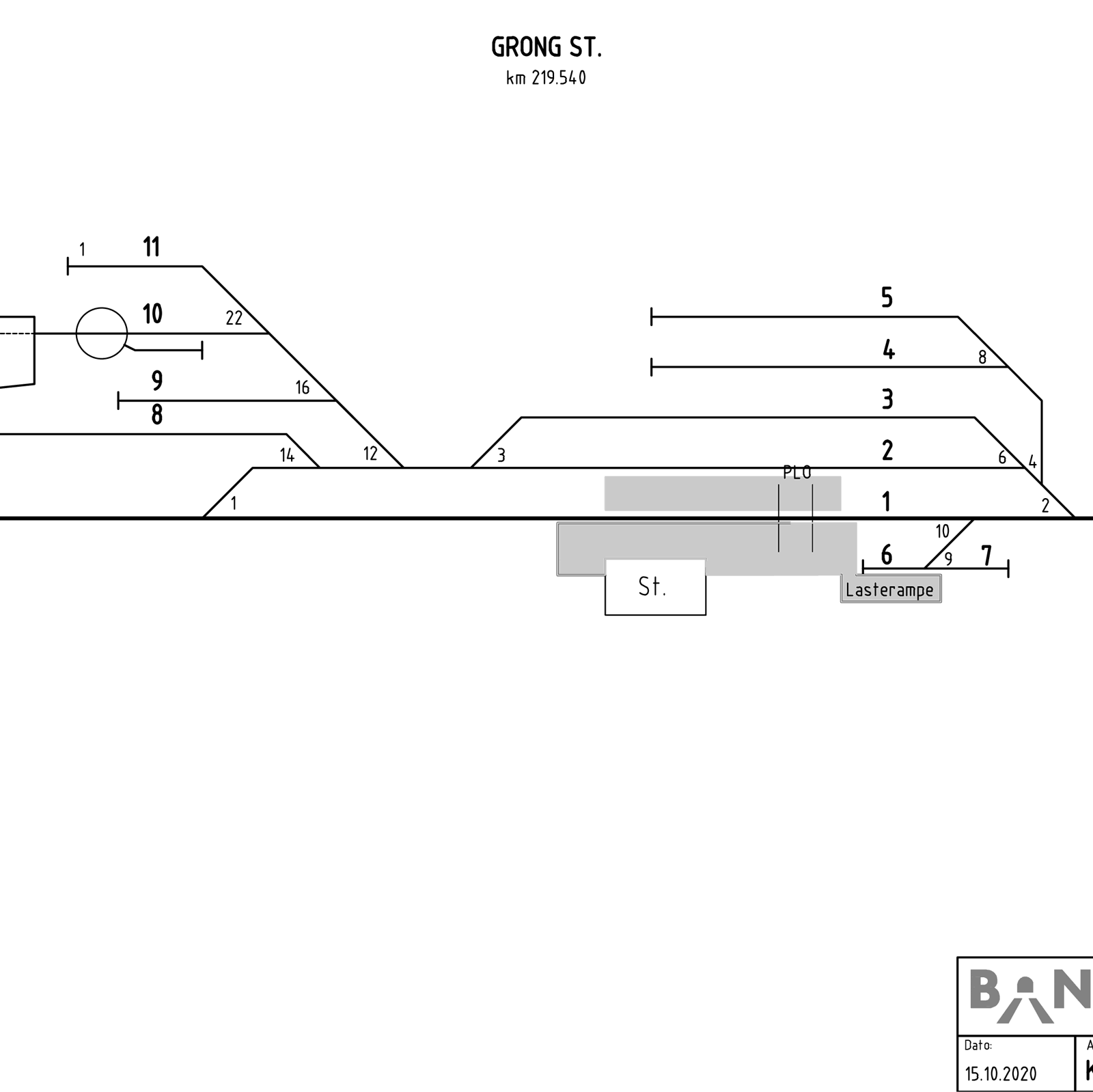 Track plan Grong station