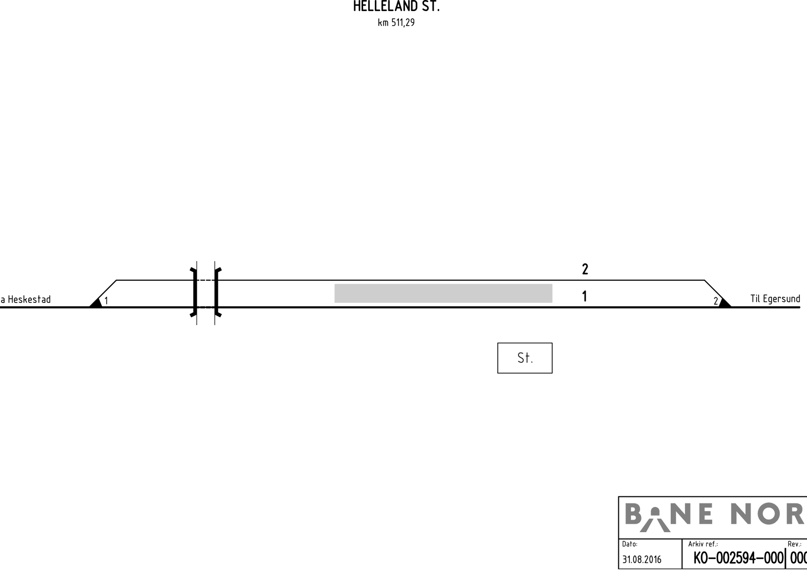 Track plan Helleland station