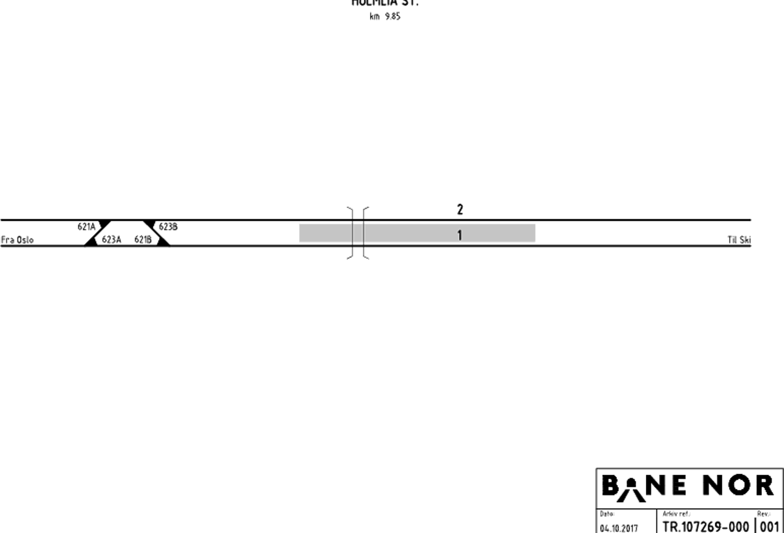 Track plan Holmlia station