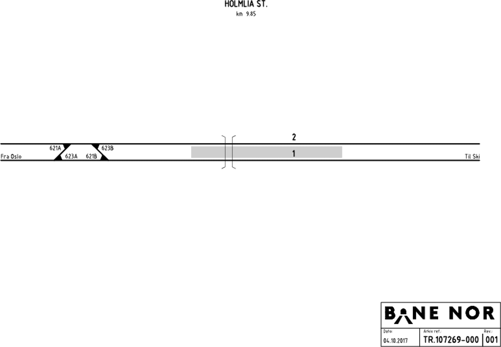 Sporplan Holmlia stasjon