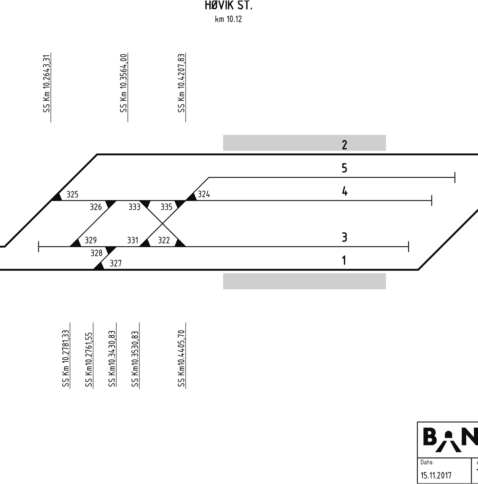 Track plan Høvik station