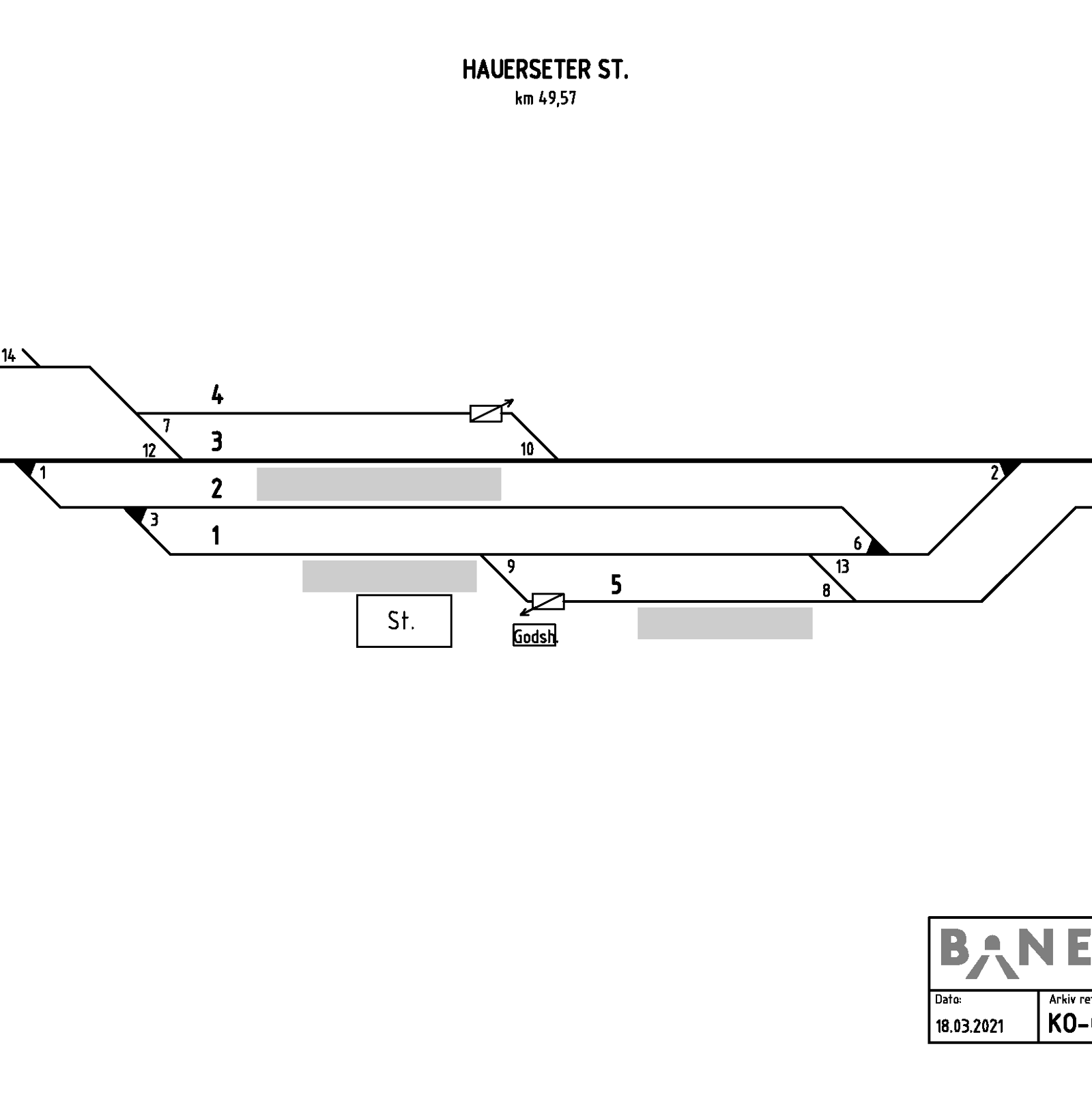 Track plan for Hauerseter Station