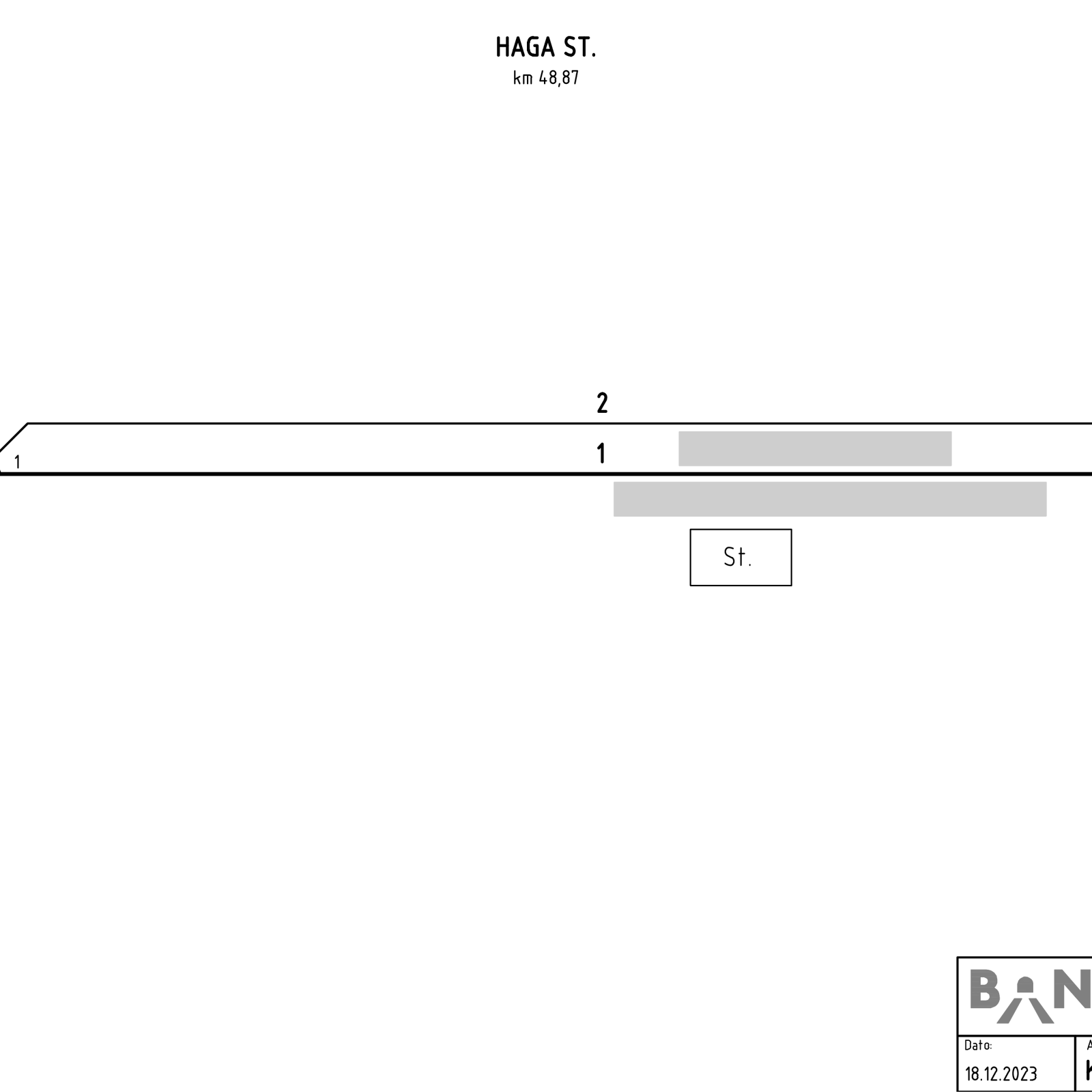 Track plan for Haga station