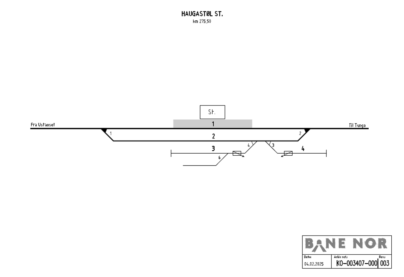 Track plan Haugastøl station