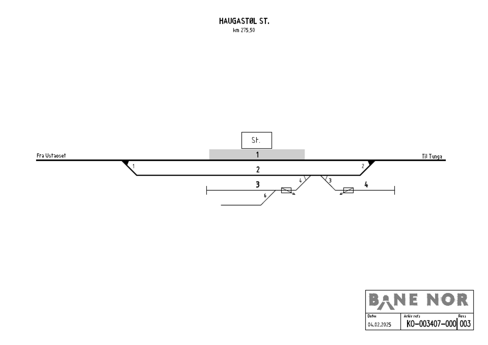 Track plan Haugastøl station