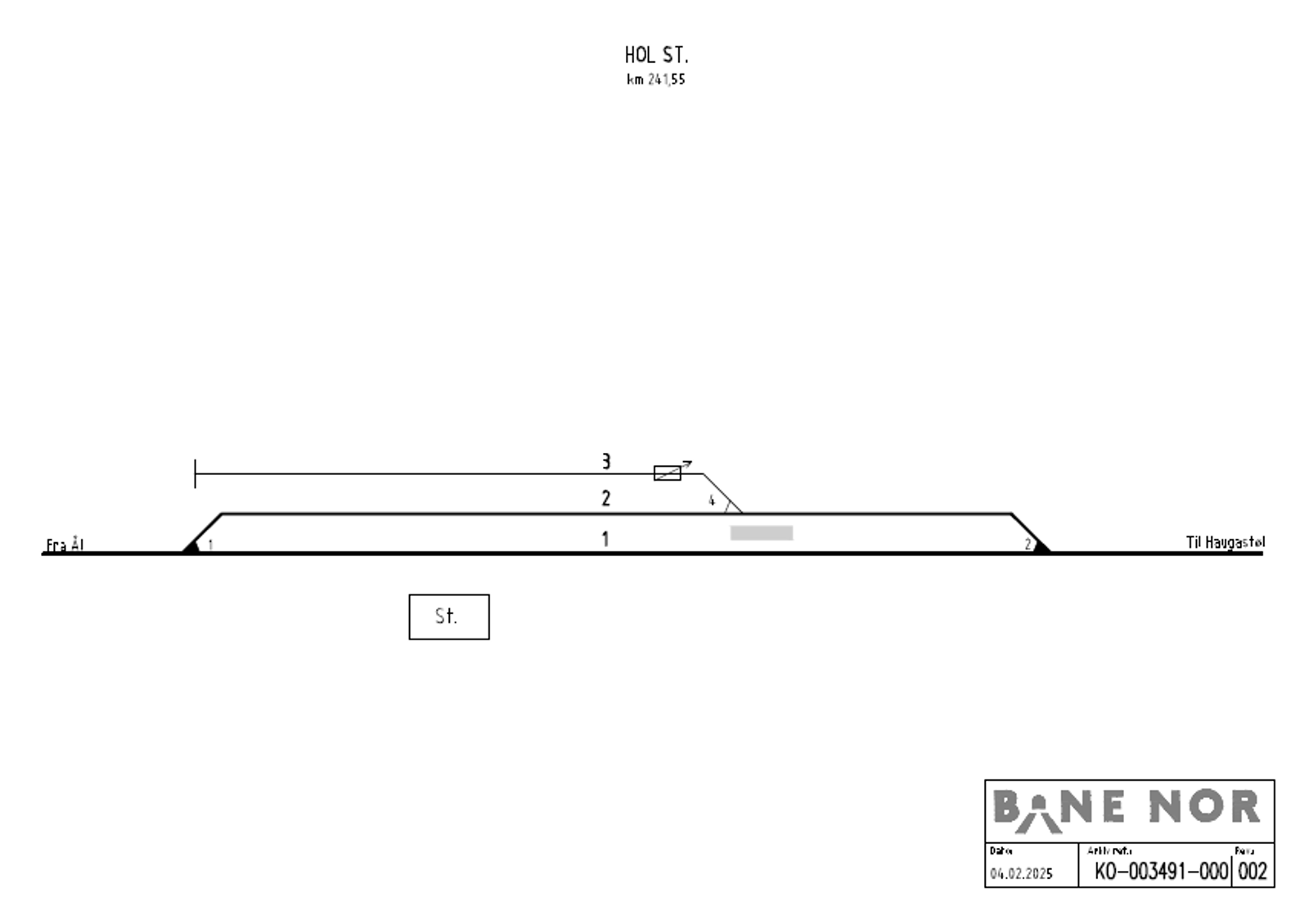 Sporplan Hol stasjon