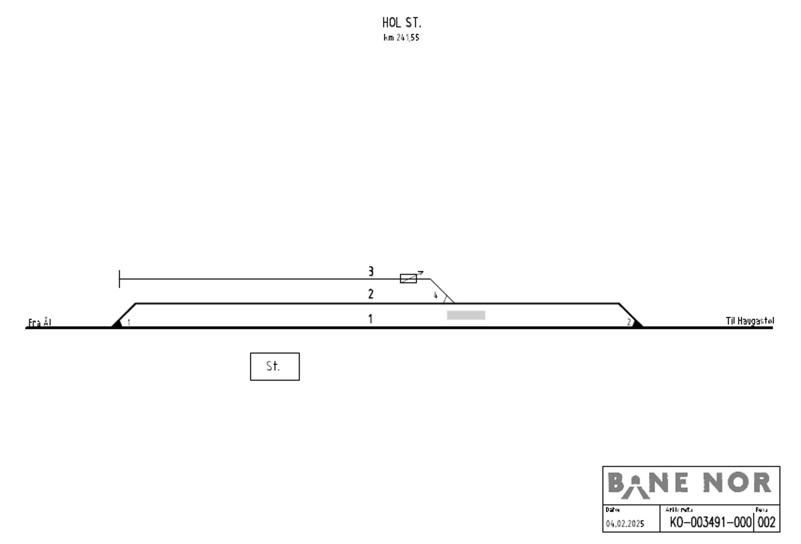 Track plan Hol station