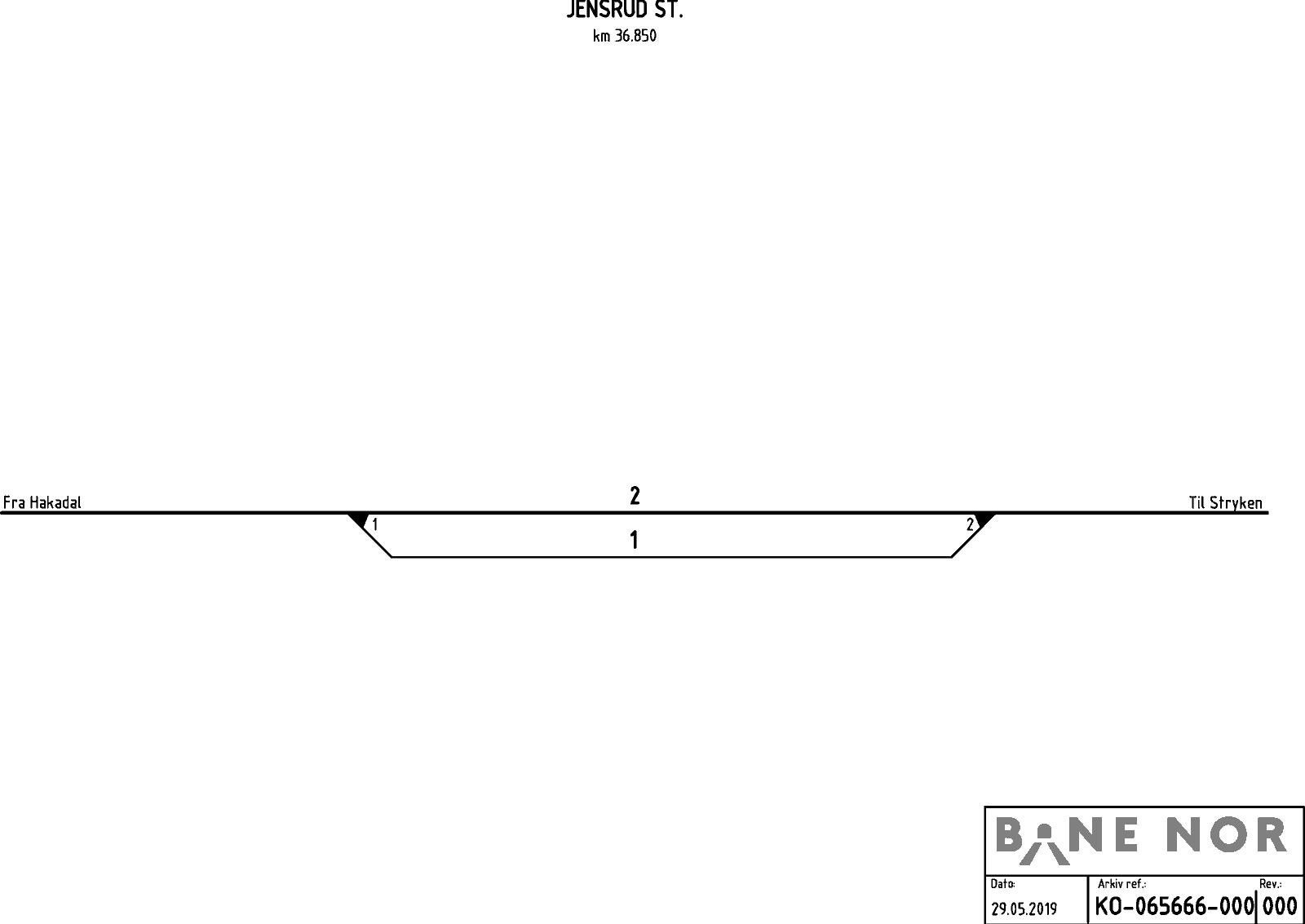 Track plan Jensrud station