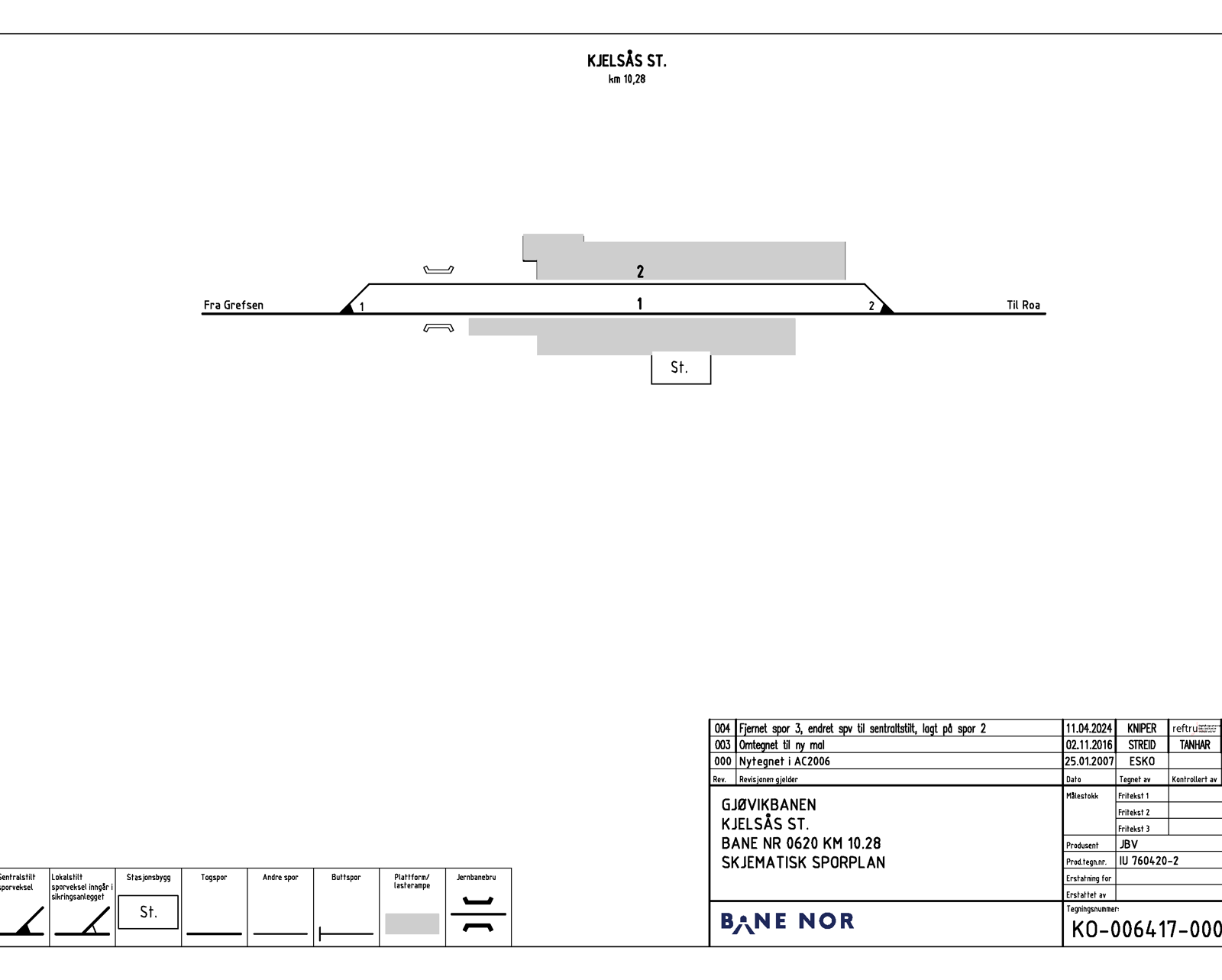 Track plan Kjelsås station