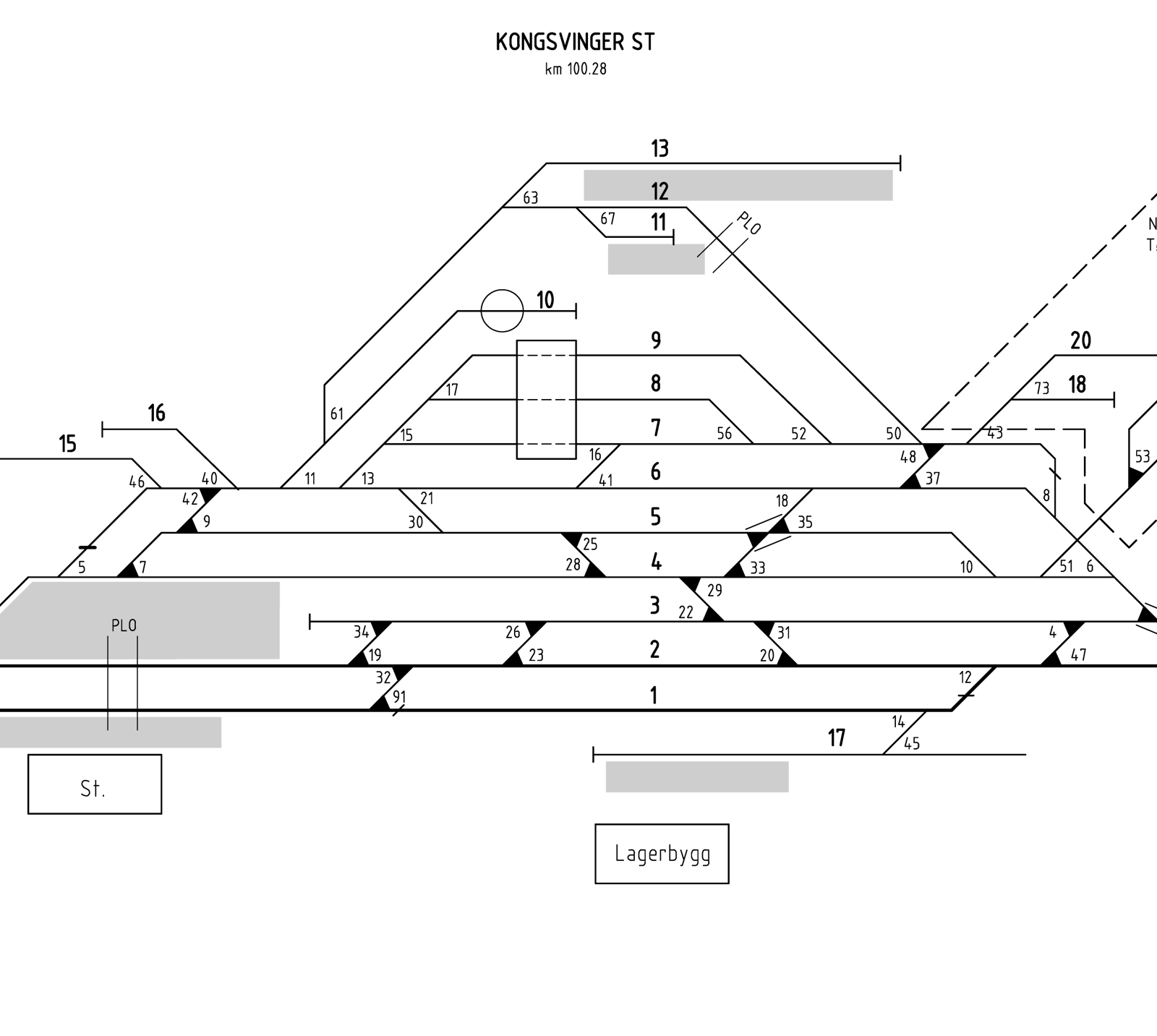 Track plan Kongsvinger station