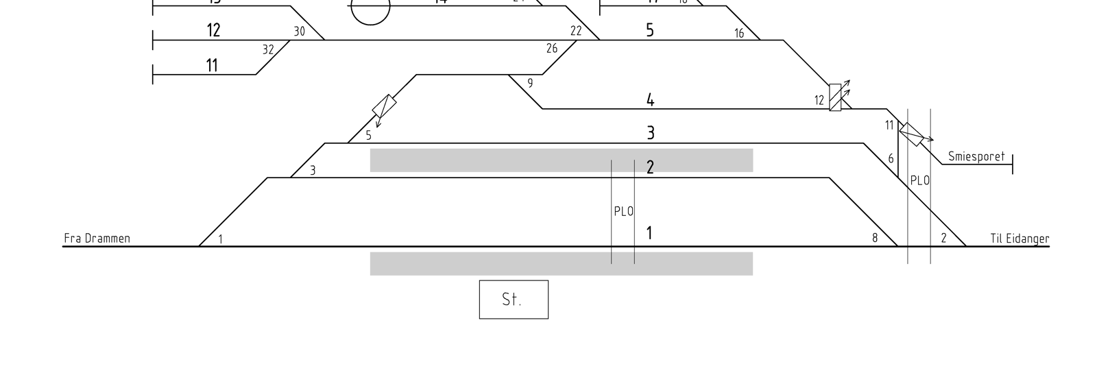 Track plan Larvik station