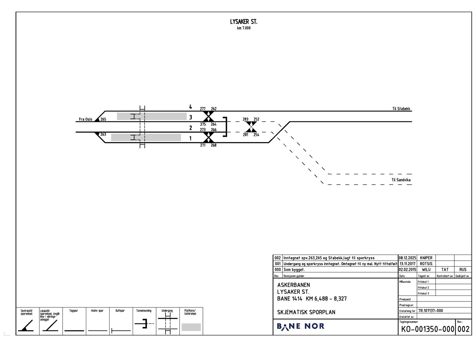 Track plan Lysaker station
