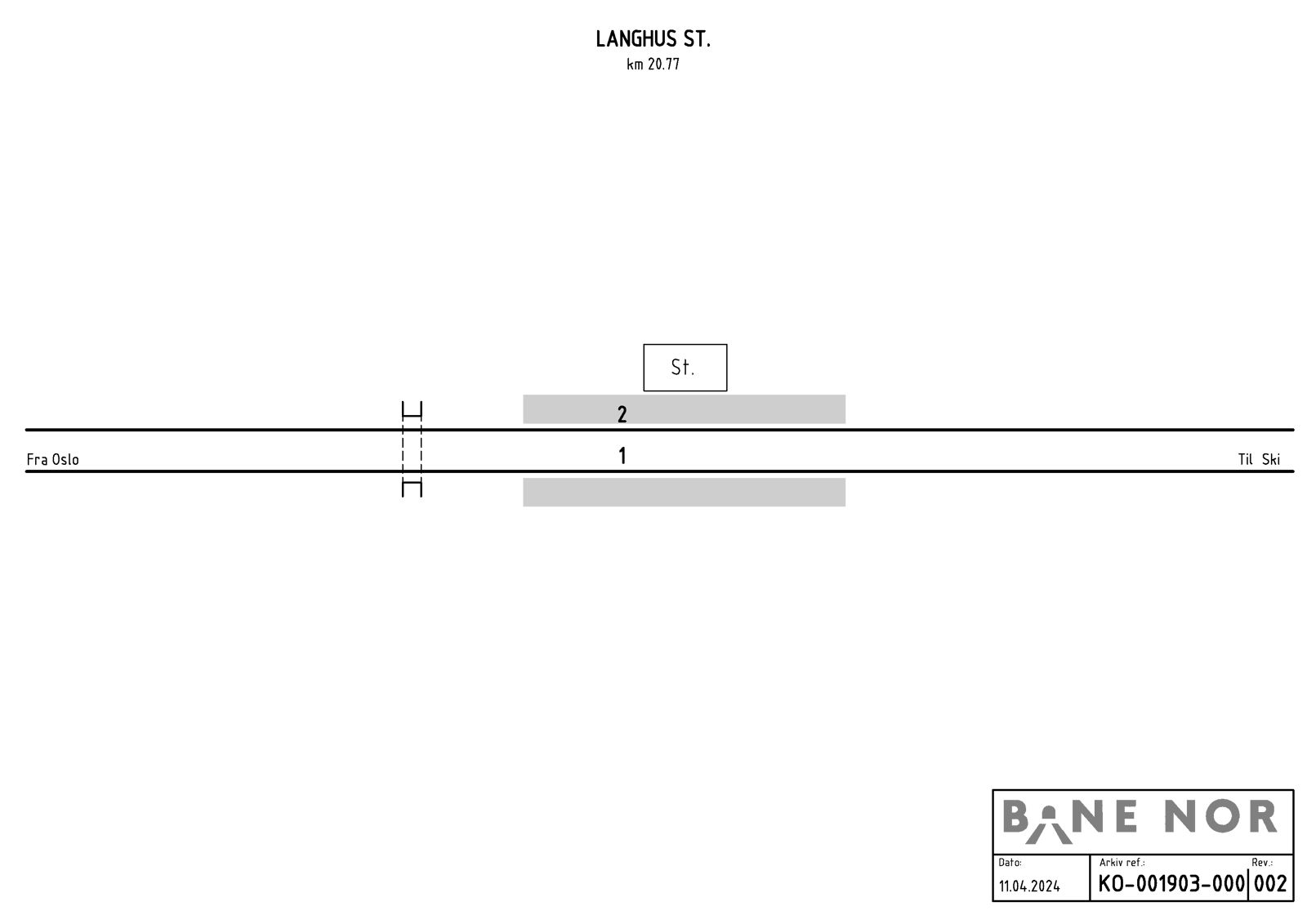 Track plan Langhus station