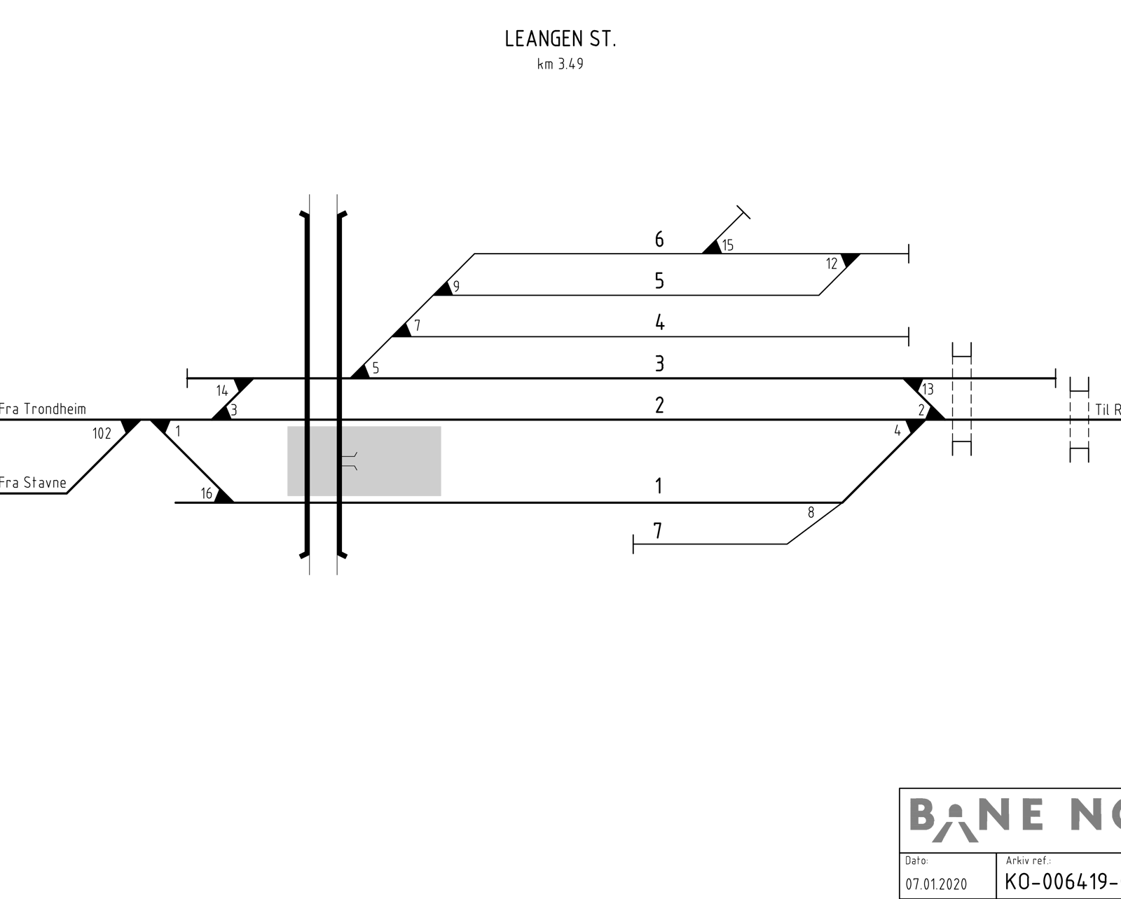 Track plan Leangen station