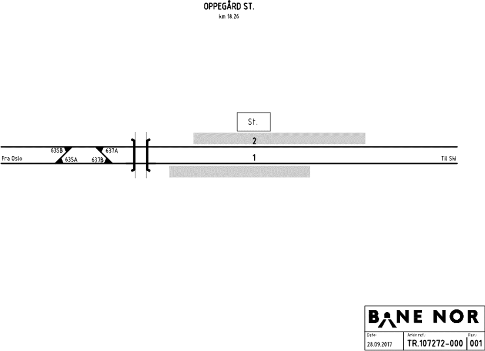 Sporplan Oppegård stasjon