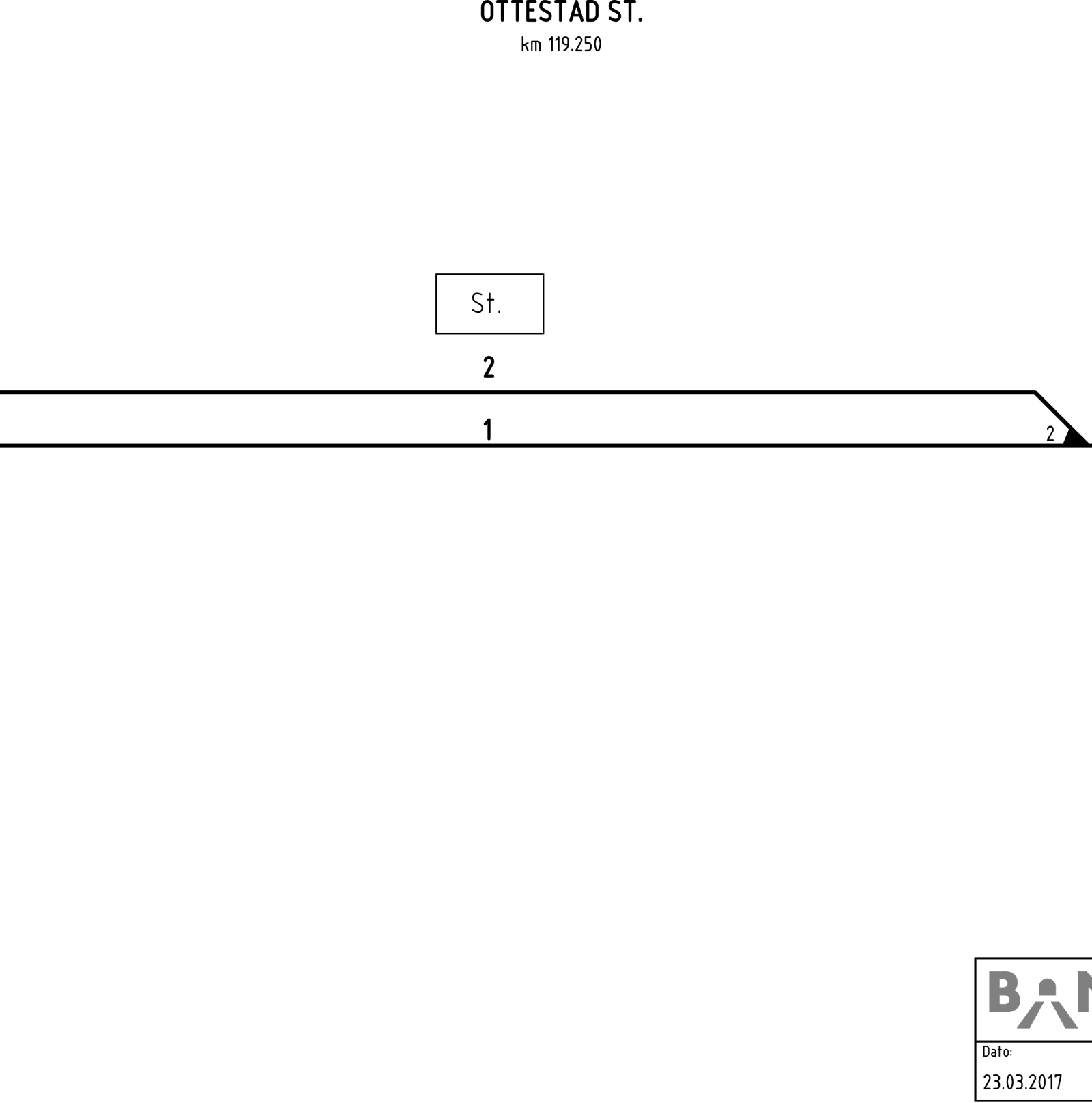 Track plan Ottestad station