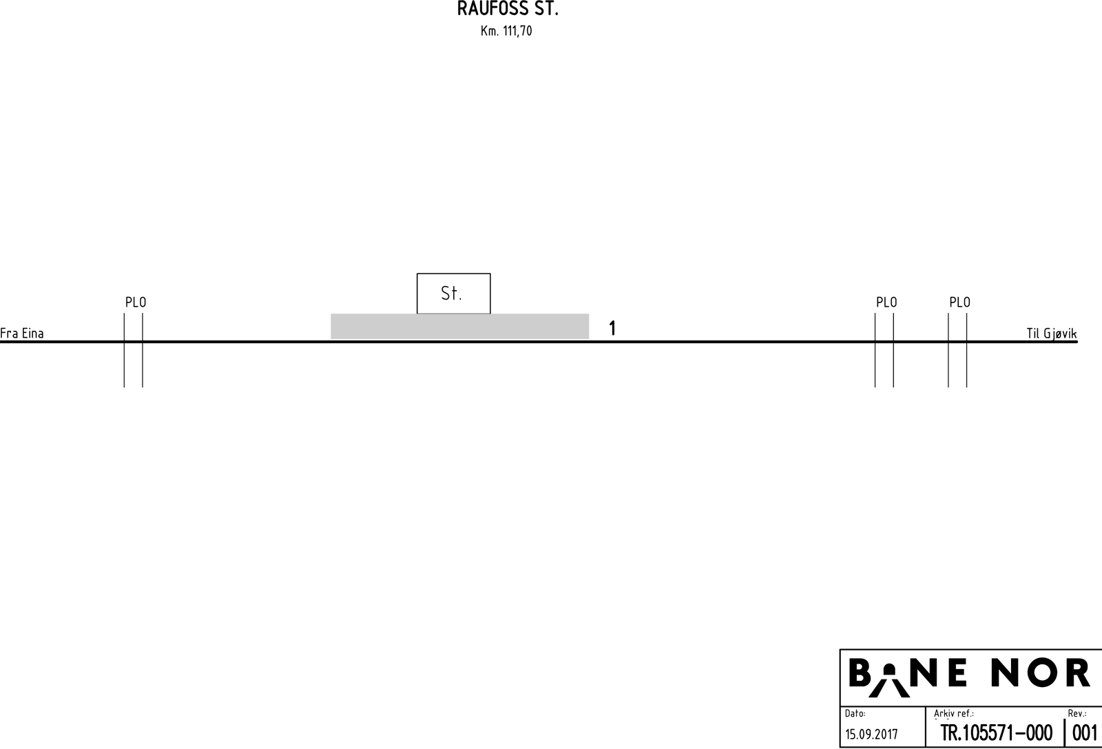 Track plan Raufoss station