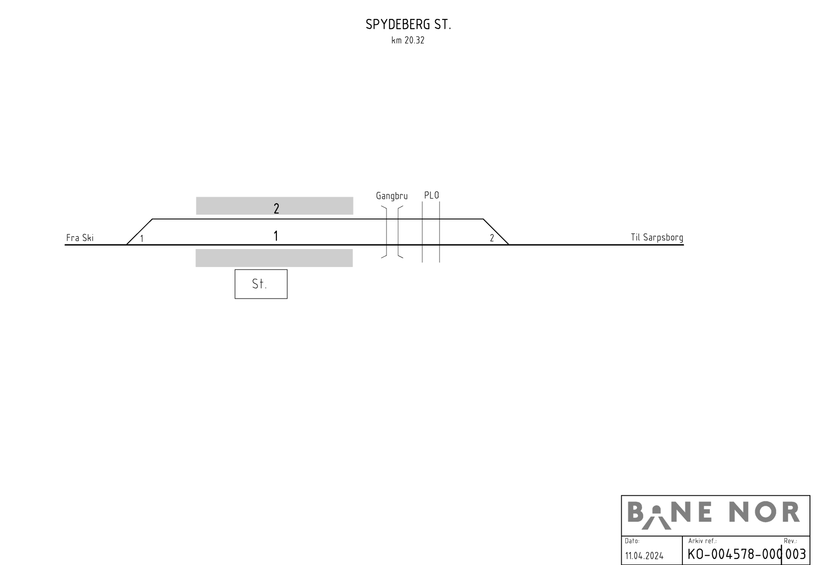 Track plan Spydeberg station